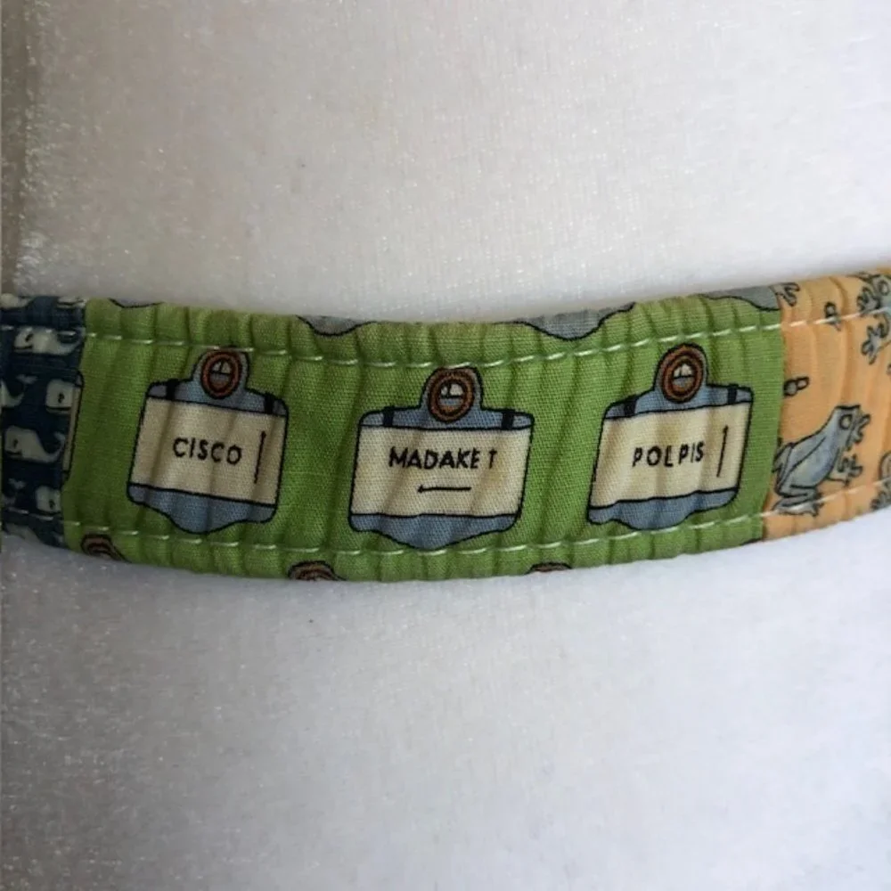 VINEYARD VINES Patchwork Kids D Ring Belt Large Blue Yellow Pink